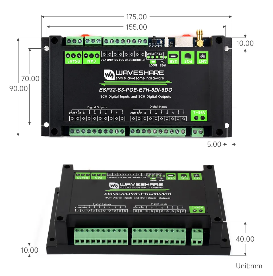 ESP32-S3-POE-ETH-8DI-8DO | WaveShare Documentation