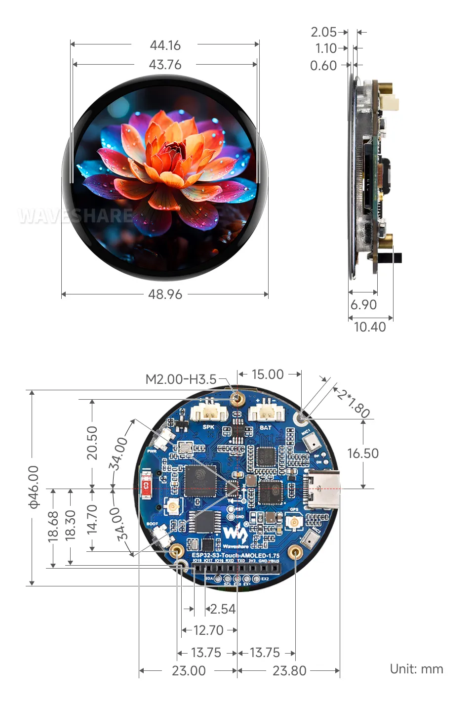 ESP32-S3-Touch-AMOLED-1.75 Resource Overview