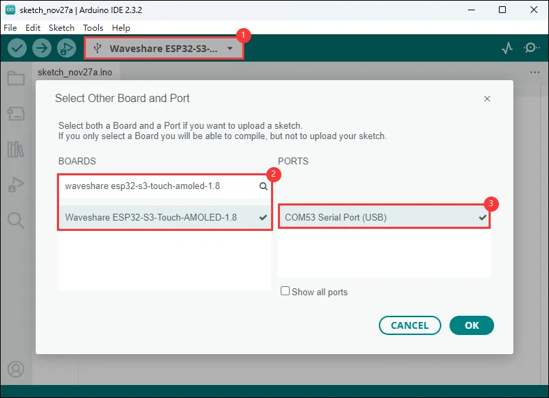 ESP32-S3-Touch-AMOLED-1.8 ARD_set
