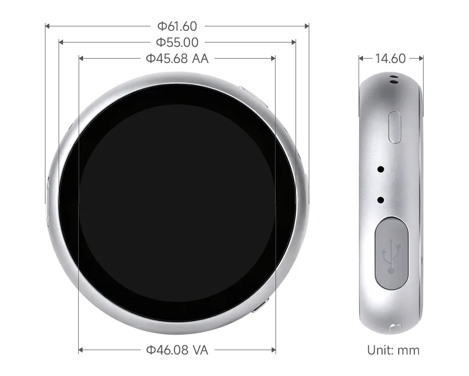 ESP32-S3-Touch-LCD-1.85B Product Dimensions
