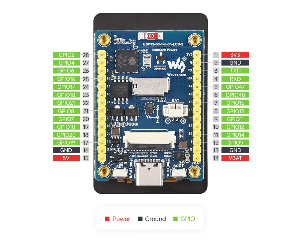ESP32-S3-Touch-LCD-2 Interface Introduction