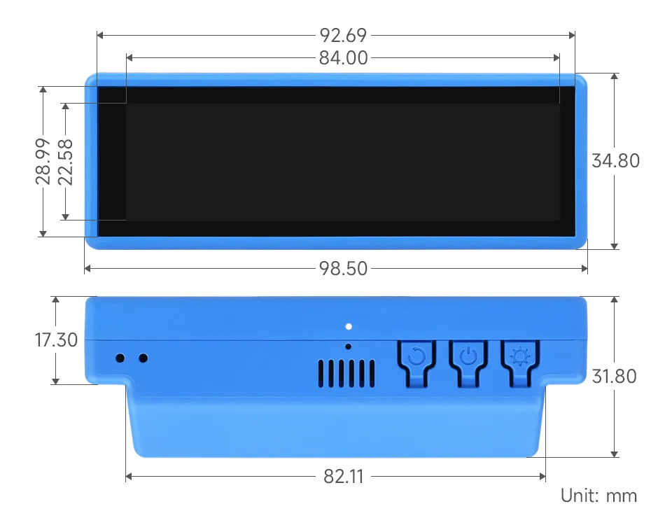 ESP32-S3-Touch-LCD-3.49 Product Dimensions