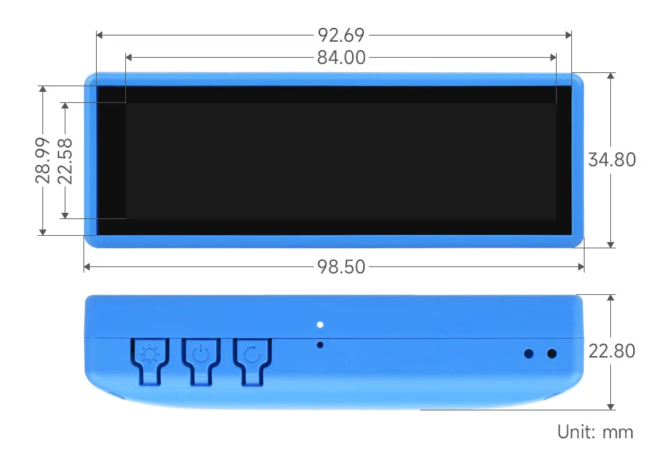 ESP32-S3-Touch-LCD-3.49 Product Dimensions