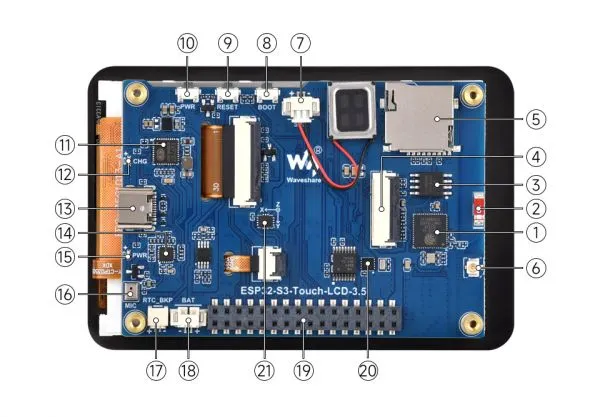 ESP32-S3-Touch-LCD-3.5 Interface Introduction