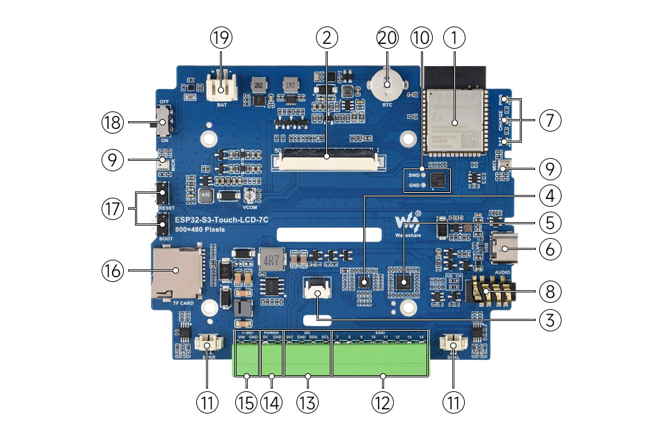ESP32-S3-Touch-LCD-7C-Resource Introduction