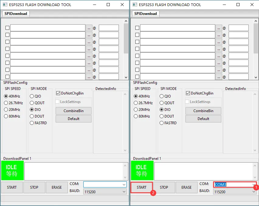 Flash firmware erasing step 2