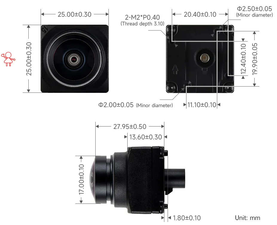 GMSL-2MP-Camera-A Dimensions