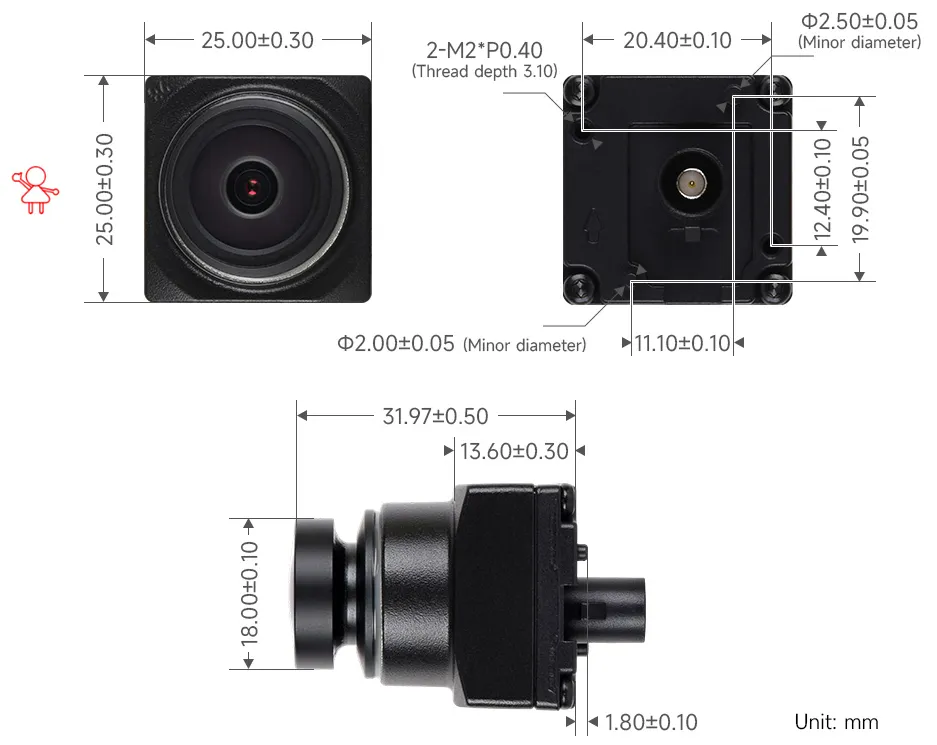 GMSL-2MP-Camera-B Dimensions