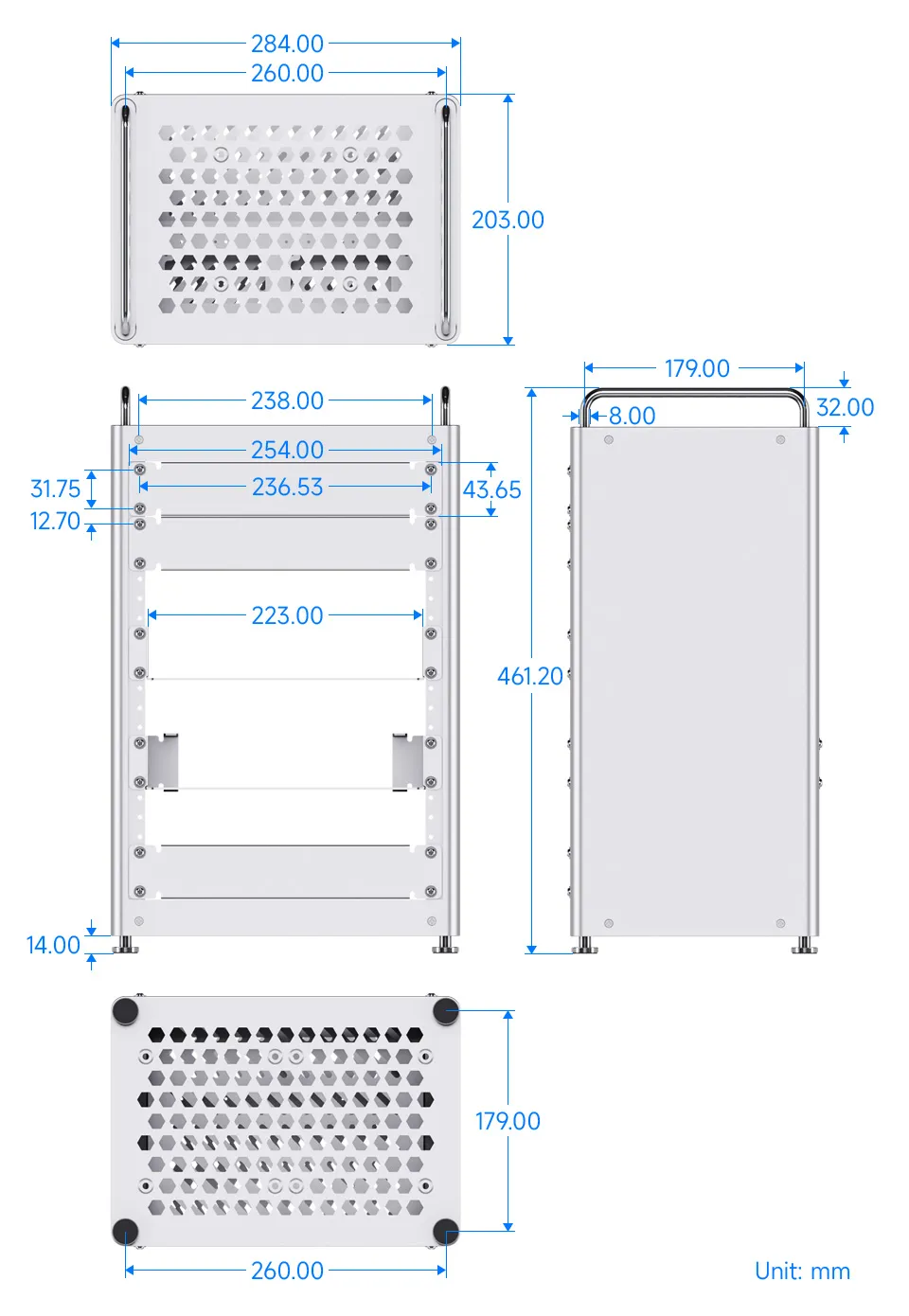 HomeRack 8U Basic Kit Product Dimensions