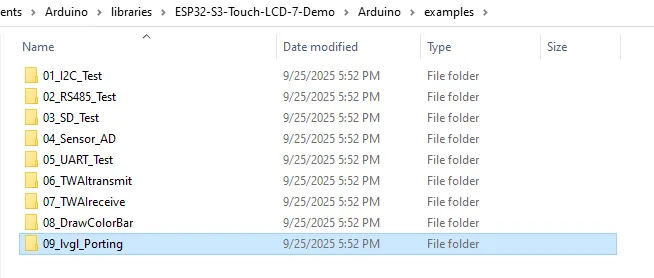 ESP32-S3-Touch-LCD-7 LVGL demo 1