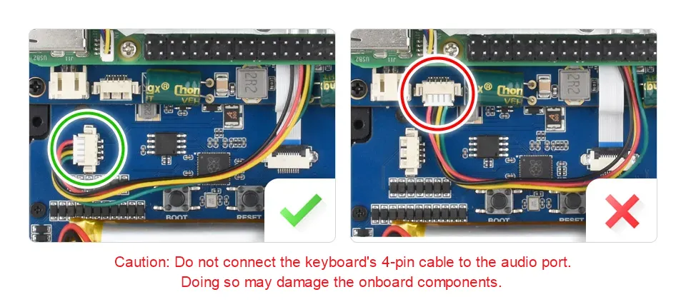 Keyboard Interface and Audio Interface Locations