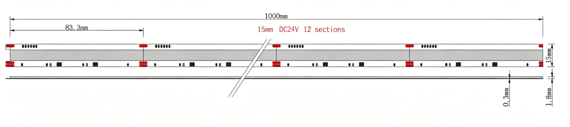 RGBWC-150-24V-IP65-1428D Dimensions 2