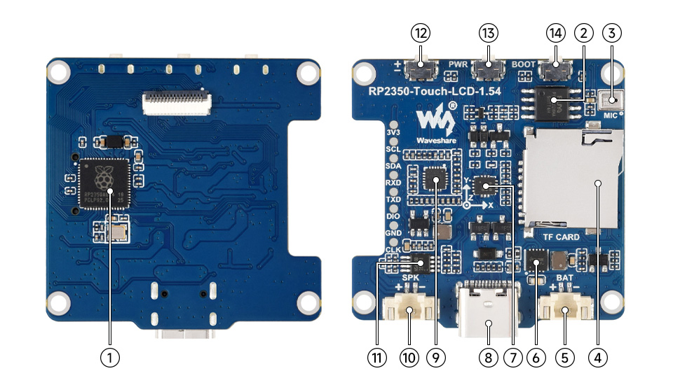 RP2350-Touch-LCD-1.54 Hardware Resources