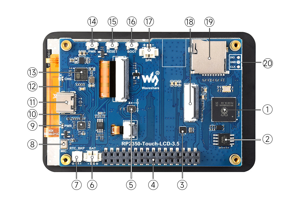 RP2350-Touch-LCD-3.5 Hardware Resources