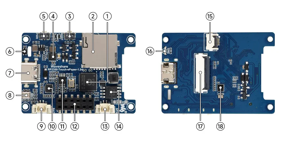 RP2350-Touch-LCD-1.54 Hardware Resources