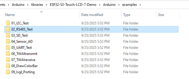 ESP32-S3-Touch-LCD-7 RS485 demo 3