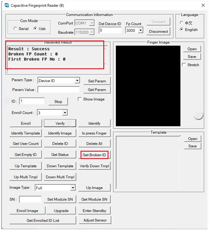 PC Software View Broken Template ID
