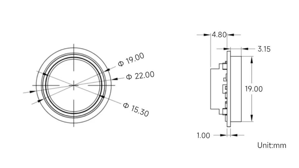 UART Fingerprint Sensor (G) Product Dimensions Diagram