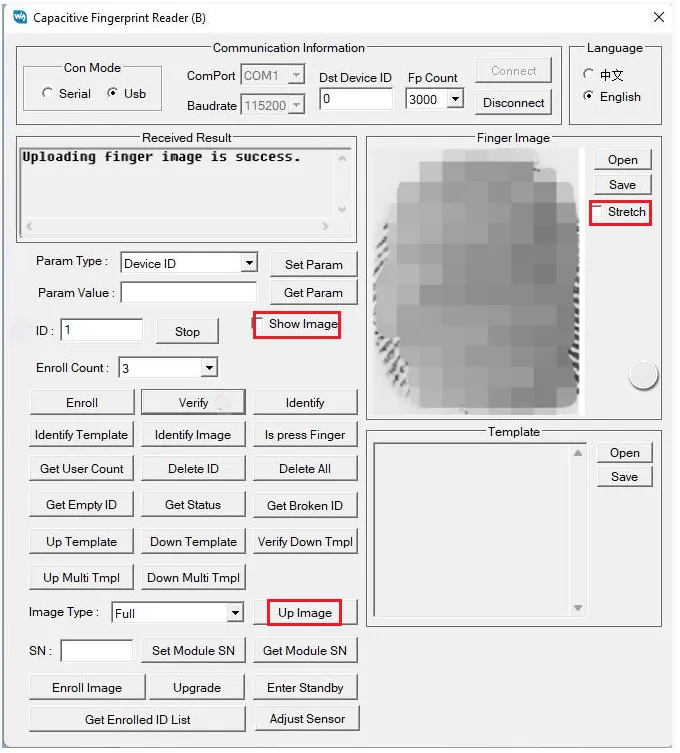 PC Software View Fingerprint Image