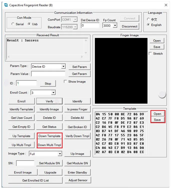 PC Software Download Fingerprint Template