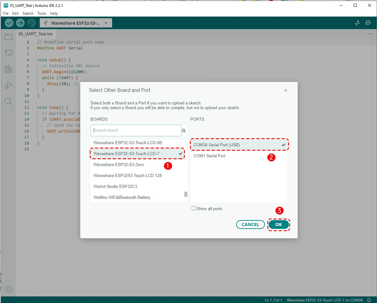 ESP32-S3-Touch-LCD-7 UART demo 4
