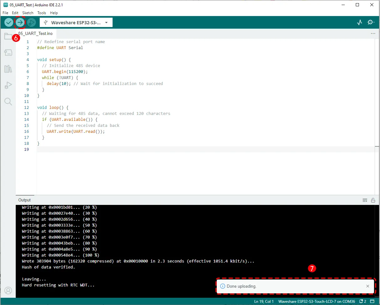 ESP32-S3-Touch-LCD-7 UART demo 6