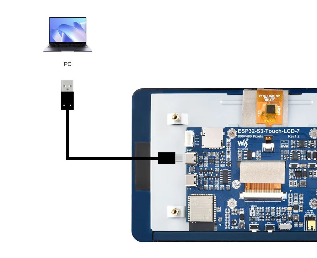 ESP32-S3-Touch-LCD-7 UART demo 7