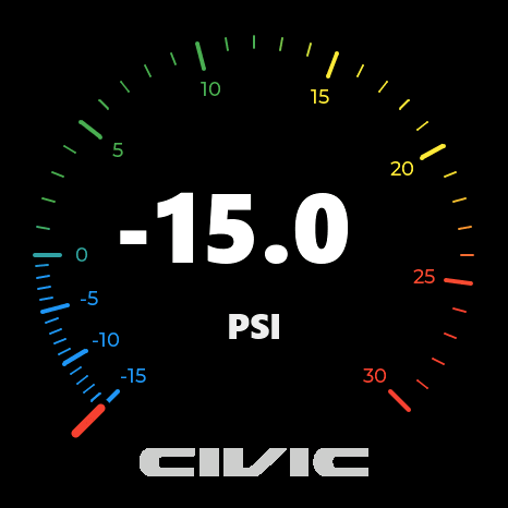 ESP32-S3 Civic Boost Gauge PSI interface