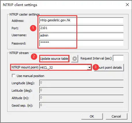 u-center NTRIP configuration