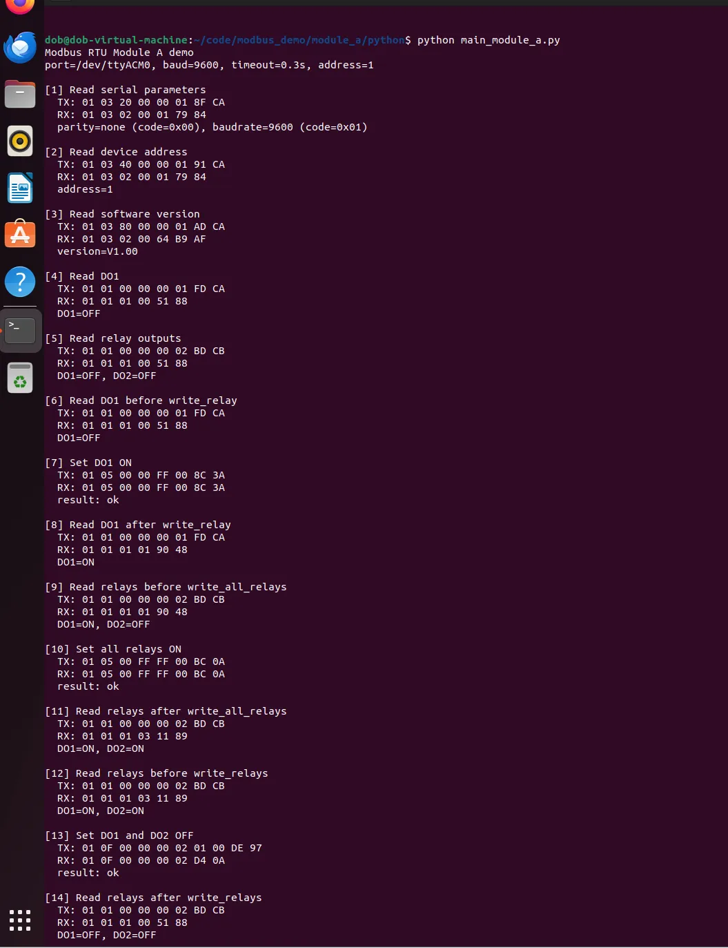 Modbus_RTU_Module_A Python Example