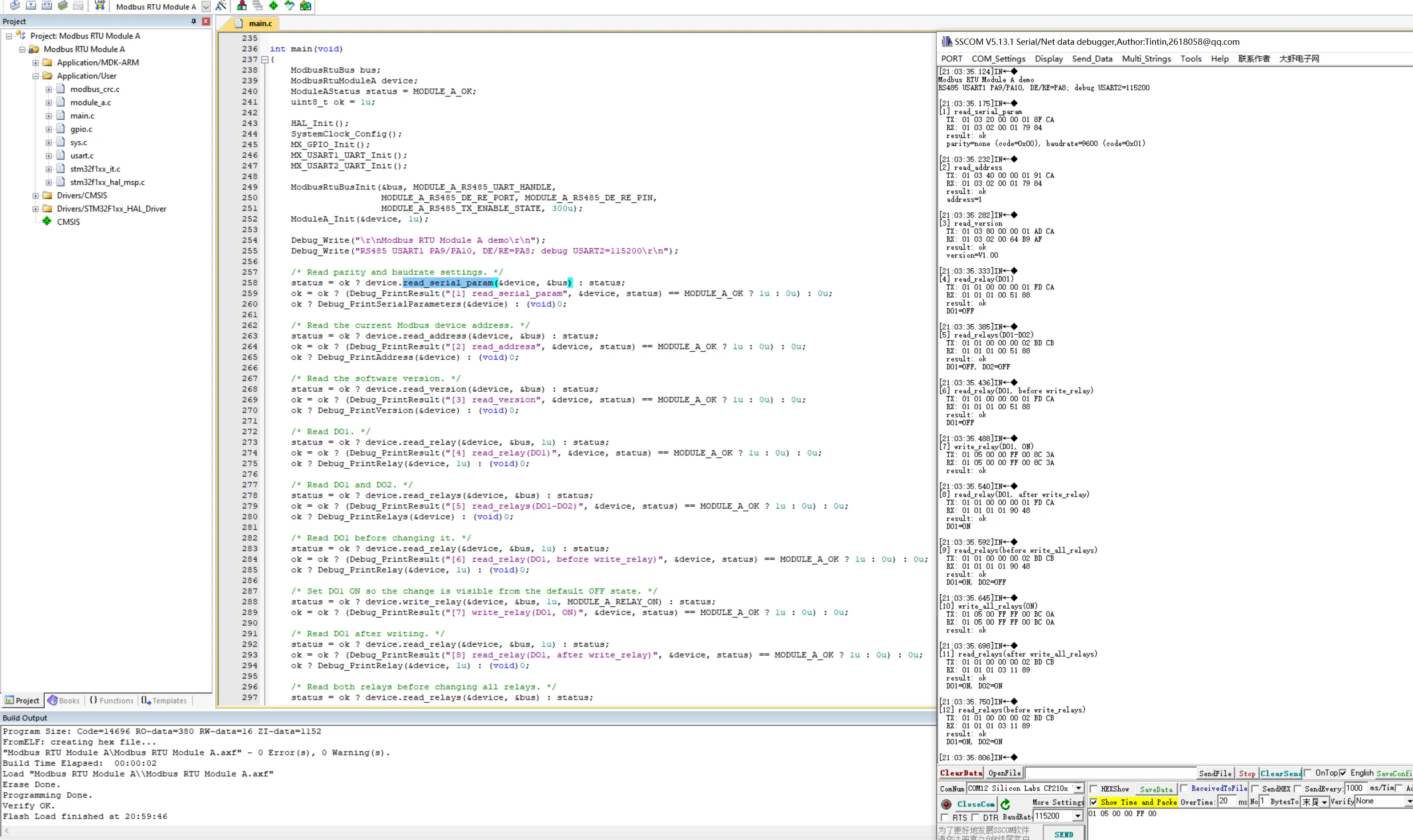 Modbus_RTU_Module_A Stm32 Example