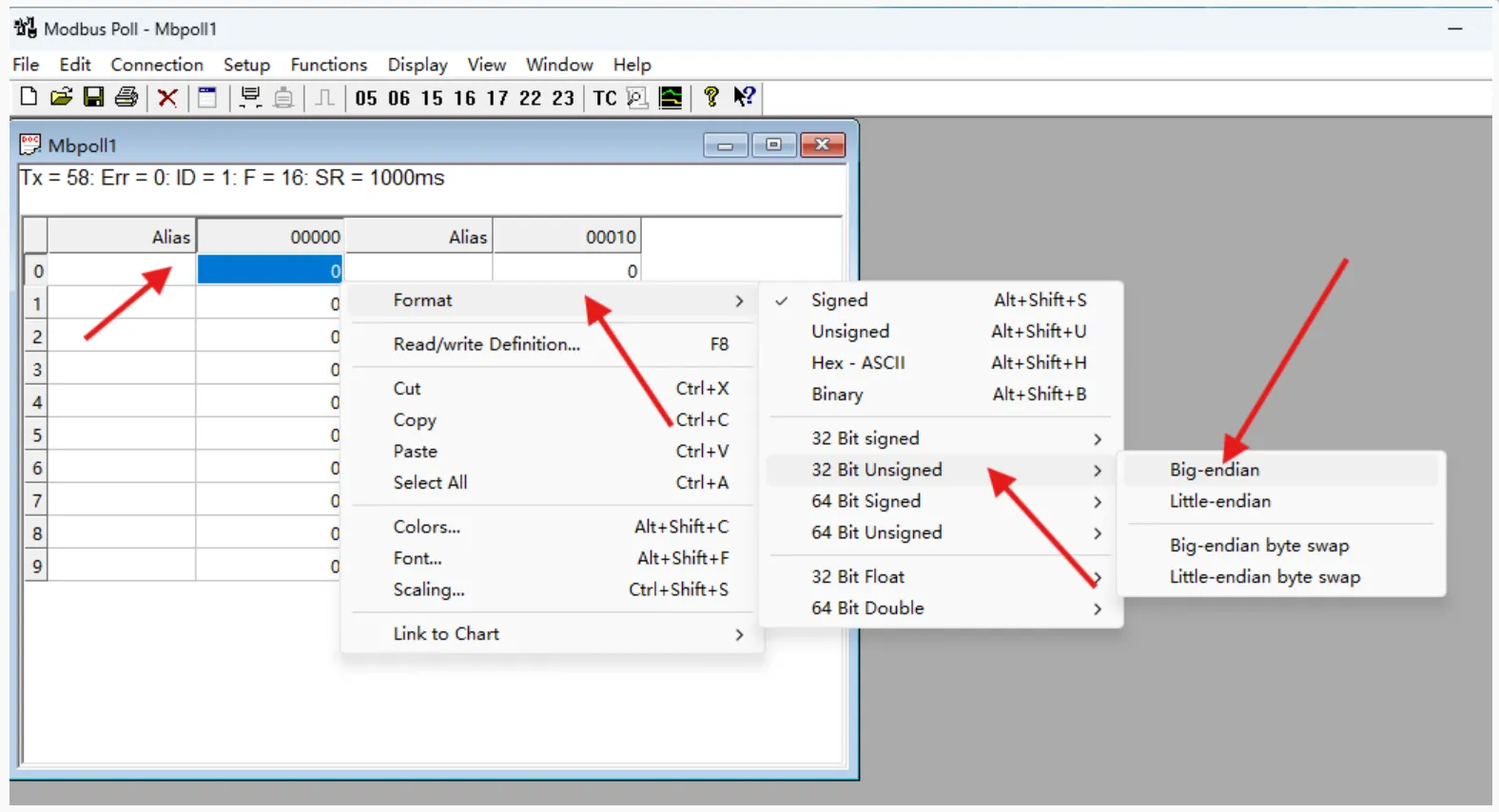 Modbus RTU PWM Output 4CH Modbus Poll Software Test Step 3